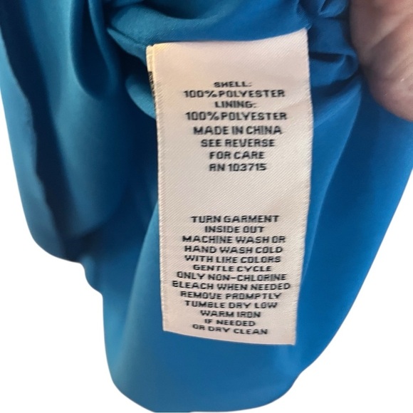 Nanette Lepore Elegant Blue Pleated Dress Sleeveless Sz 8 - Picture 9 of 10